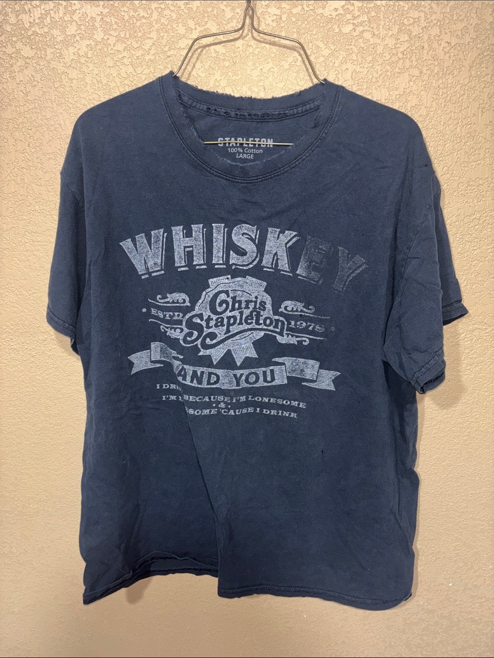 Navy Whiskey Graphic Tee - Men’s Large